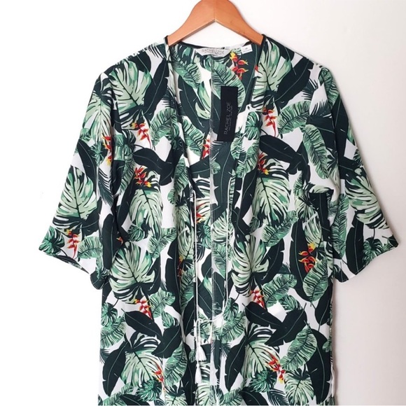 NWT Rachel Zoe Palm Leaf Kimono Duster Swim Cover Caftan OS - Picture 8 of 10